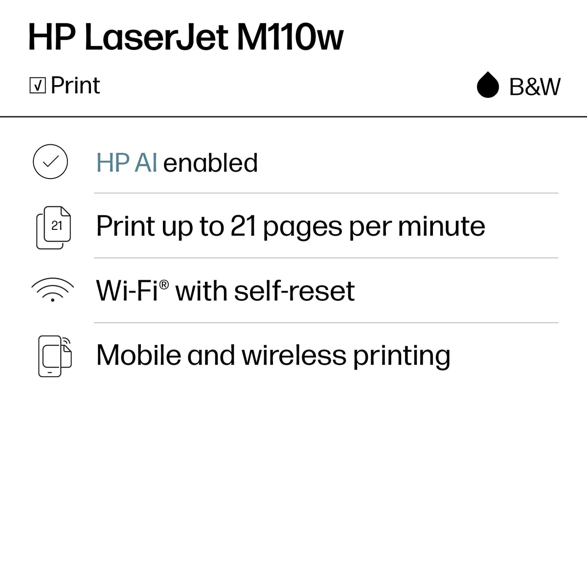 HP LaserJet M110w Wireless Black & White Printer 🍁 All In One Marketplace Canada