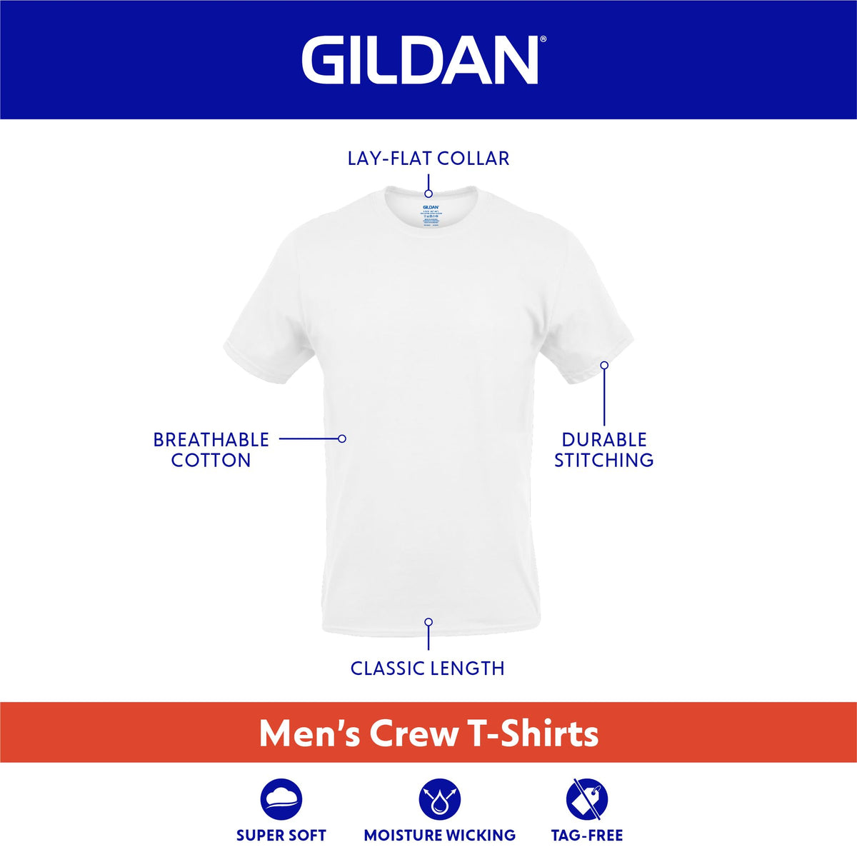 Gildan Men's Crew T-Shirts, Multipack, Style G1100, Black (12-Pack), Medium 🍁 All In One Marketplace Canada