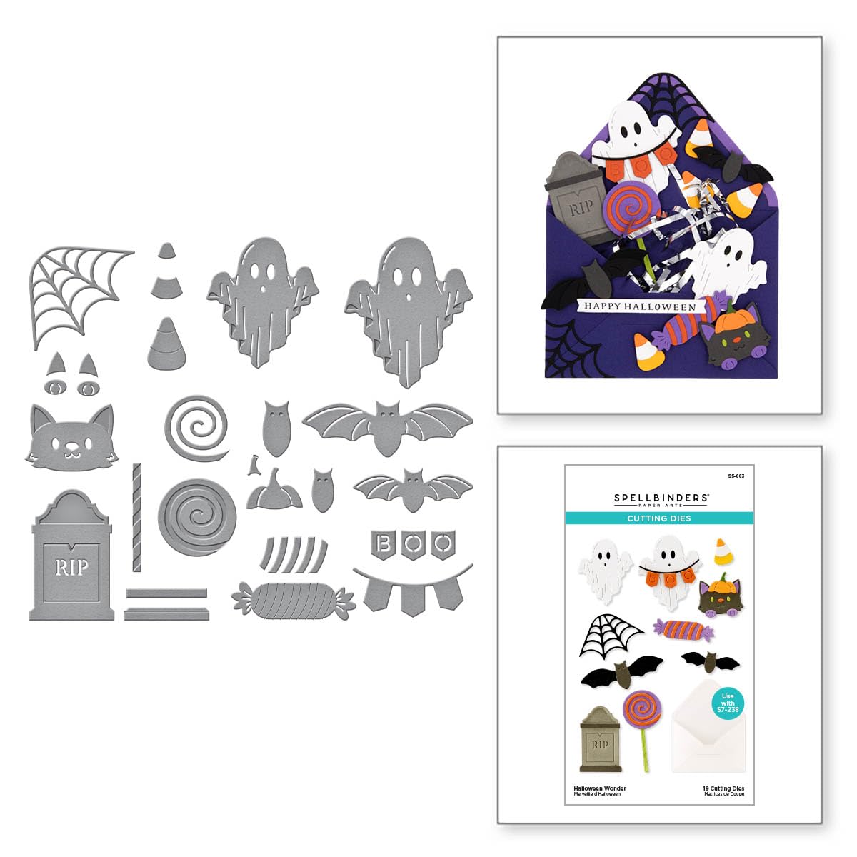 Spellbinders Halloween Wonder Etched Dies, Metal