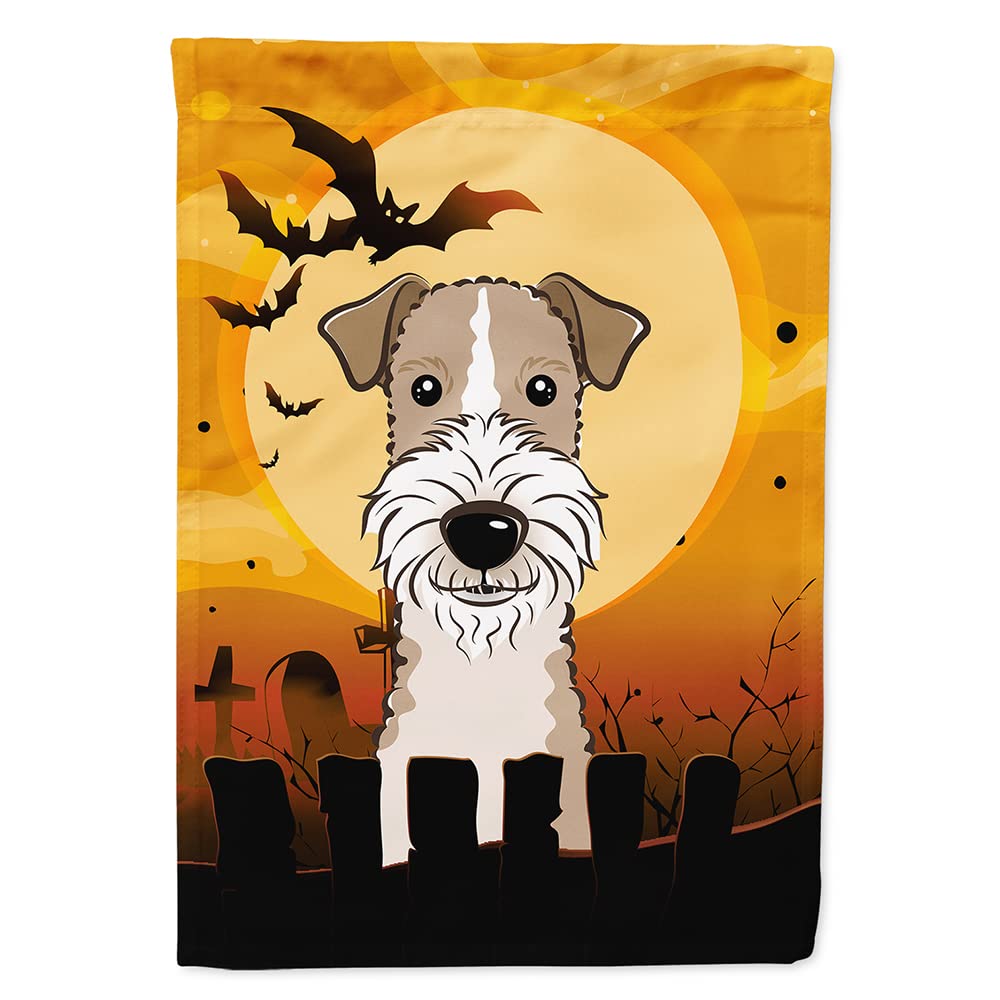 Caroline's Treasures BB1805CHF Halloween Wire Haired Fox Terrier Canvas House Size Flag, Multicolor, Large