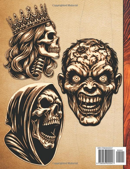 Woodburning Templates: Halloween Pyrography Stencils for Tracing and Wood Burning - Spooky and Creepy Motifs