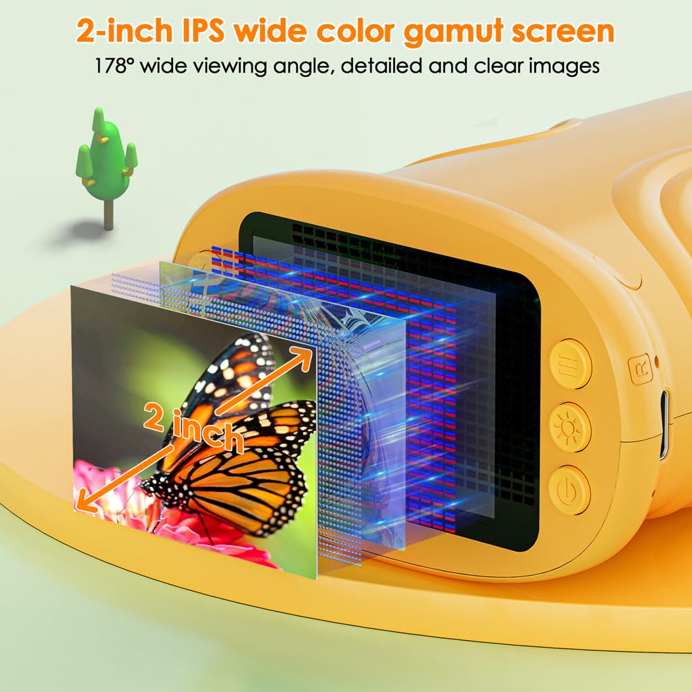 Temodu Kids Microscope 2.0" Screen 1000X Digital Microscope for Kids, Mini Pocket Handheld Microscopes for Children Birthday Festival Gift, Science Education Fun Toys for Boys Girls Ages 4-12 (Yellow) 🍁 All In One Marketplace Canada
