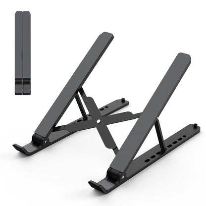 Laptop Stand for Desk, Adjustable Laptop Riser ABS+Silicone Foldable Portable Laptop Holder, Ventilated Cooling Pad Notebook Stand for 10-15.6” Laptops,Tablet-Black 🍁 All In One Marketplace Canada