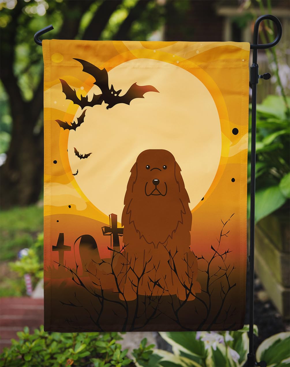 Caroline's Treasures BB4316GF Halloween Caucasian Shepherd Dog Flag Garden Size, Small, Multicolor