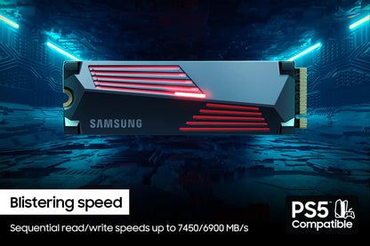 SAMSUNG 990 PRO w/Heatsink SSD 2TB PCIe Gen4 NVMe M.2 Internal Solid State Drive, Up to 7,450MB/s, PS5 Compatible, MZ-V9P2T0CW