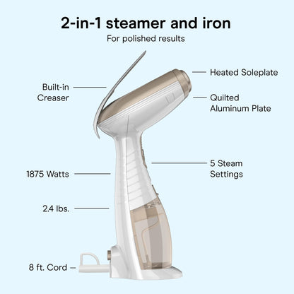 Conair Turbo Extreme Steam Hand Held Fabric Steamer, White/Champagne, One Size 🍁 All In One Marketplace Canada