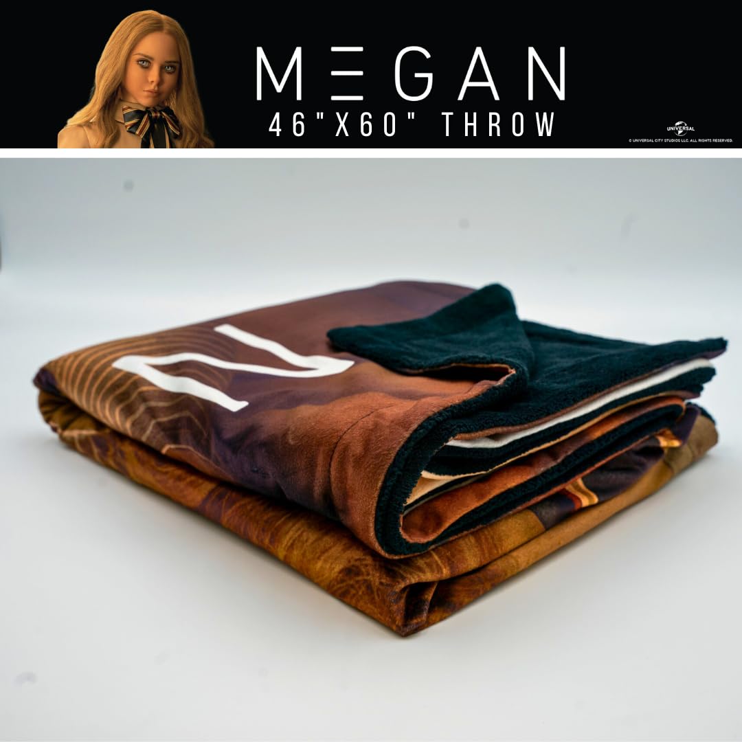 M3GAN Doll Halloween Horror Throw Blanket, Super Soft Cozy Plush Bedding, 46 in x 60 in, (Officially Licensed Product) by Franco