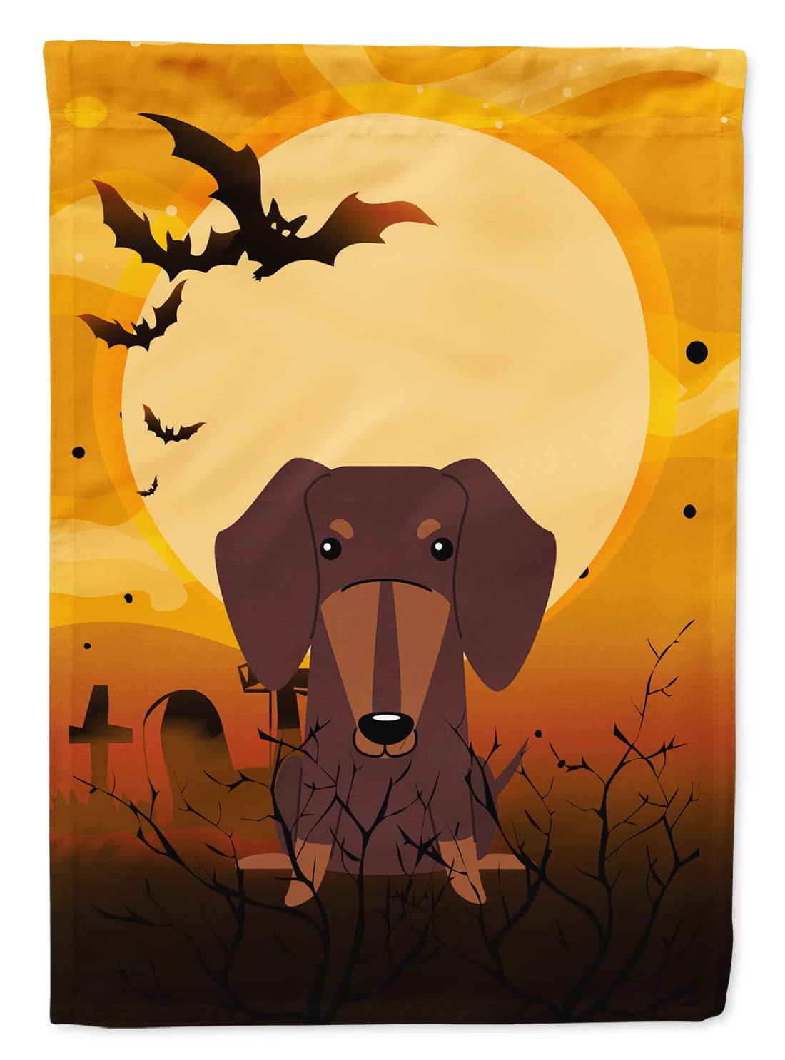 Caroline's Treasures BB4397CHF Halloween Dachshund Chocolate Canvas House Size Flag, Large, Multicolor