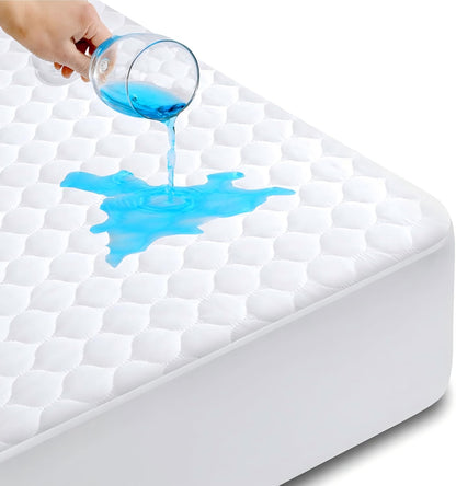 HYMOKEGE Quilted Mattress Protector Queen Size, 100% Waterproof Mattress Cover for Queen Size Bed, Breathable & Noiseless Bed Pad Cover with 5"-21" Deep Pocket 🍁 All In One Marketplace Canada