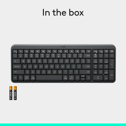 Logitech K250 Bluetooth Keyboard with Numpad, Easy Connectivity, Compact Wireless Keyboard Made with Recycled Plastic, Spill-Resistant, Comfortable Keys - Windows/MacOS - Graphite 🍁 All In One Marketplace Canada