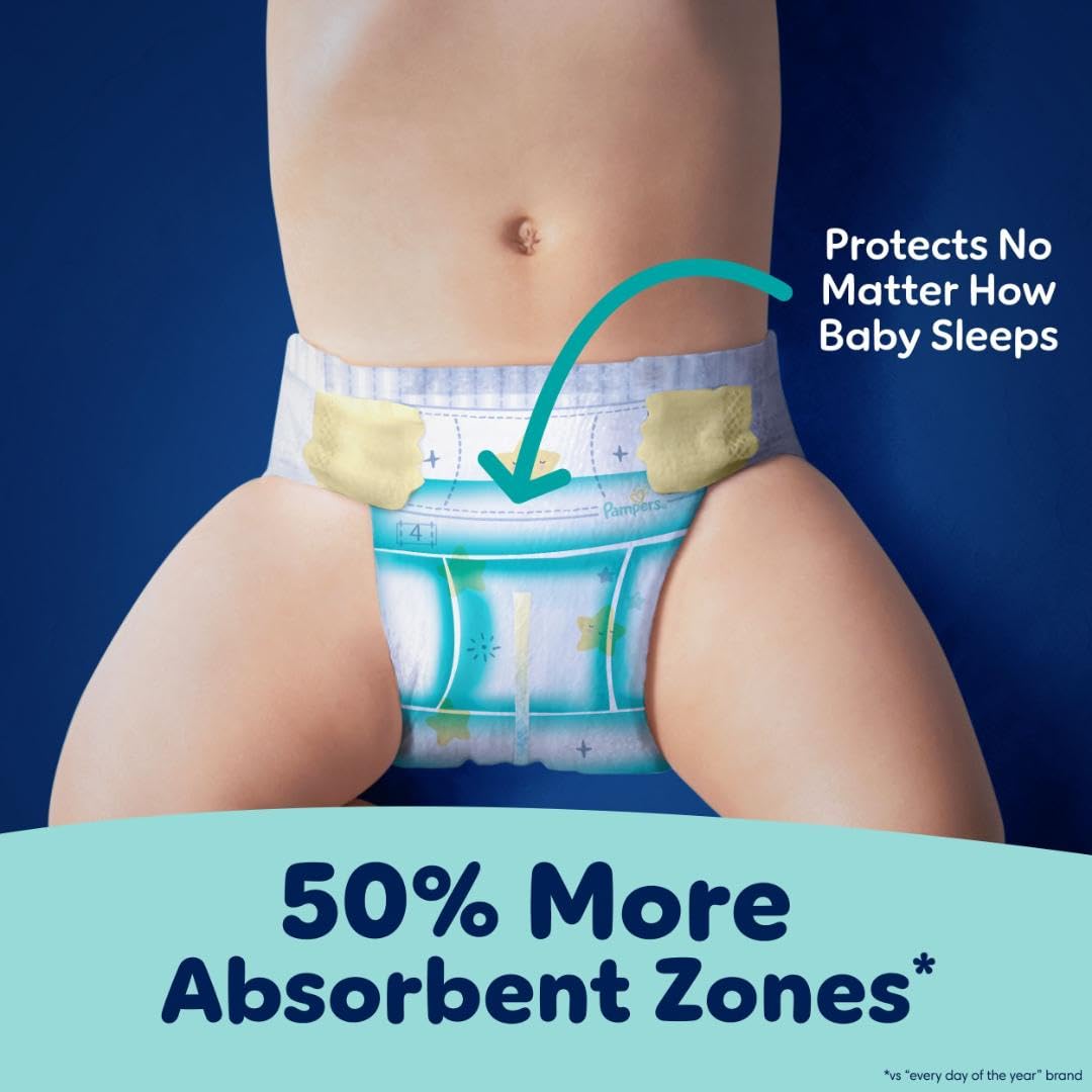 Pampers ZZZ Overnight Diapers, Size 4, Nighttime Protection Disposable Baby Diaper, 1 Pack (Count of 58) 🍁 All In One Marketplace Canada