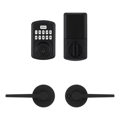 Weiser Powerbolt 3 x Daylon Combo Pack, Keyless Entry Door Lock/Deadbolt with Door Handle/Lever in Matte Black, 10-Button Keypad Door Lock, Electronic Door Locks for Front Door 🍁 All In One Marketplace Canada