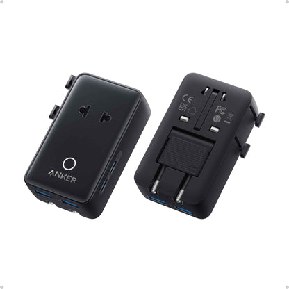 Anker Nano European Travel Plug Adapter, 5-Port Fordable Travel Adapter with 1AC 2USB-A 2USB-C Ports,Temperature Control, Essentials for Over 200 Countries, Ideal for Travel (1-Pack) (Black) 🍁 All In One Marketplace Canada