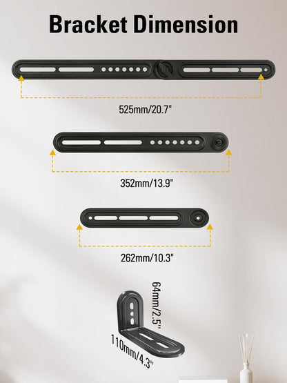 Mounting Dream Sound Bar Mount Bracket for Mounting Above or Under TV, Fits Most Sound Bars Up to 15 Lbs, with Detachable Long Extension Plates MD5420 🍁 All In One Marketplace Canada