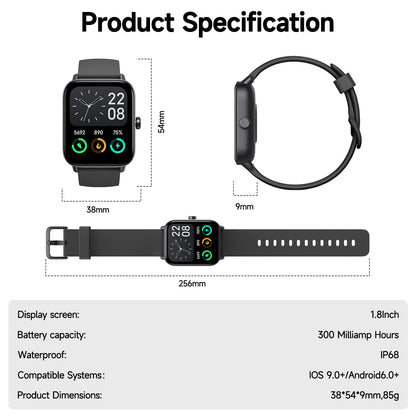 Smart Watch for Men Women (Answer/Make Call), Alexa Smartwatch Compatible with Android iOS, Fitness Tracker with Heart Rate SpO2 Sleep Monitor, 1.8'' HD DIY Dial Waterproof Watch with Bluetooth Call 🍁 All In One Marketplace Canada