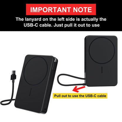 Magnetic Power Bank, 10,000mAh Wireless Portable Charger for Mag-Safe 15W Fast Charging, Battery Pack with USB-C/Lightning Cable 22.5W in/Out for iPhone 17/16/15/14/13/12 Series, AirPods & More 🍁 All In One Marketplace Canada