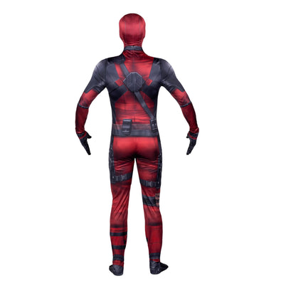 MARVEL Deadpool Official Adult Deluxe Zentai Halloween Costume - Stretch Spandex with Wrist Slits (XS)