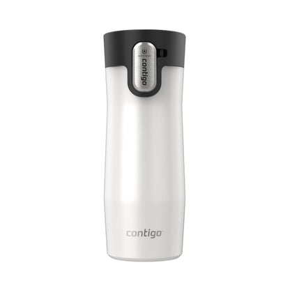 Contigo West Loop 3.0 Stainless Steel Travel Mug with Tea-Bag Hook & Spill-Proof Lid, Vacuum-Insulated Reusable Cup Coffee and Tea, 16 oz (473 mL), Salt - Keeps Drinks Hot up to 11 Hours 🍁 All In One Marketplace Canada