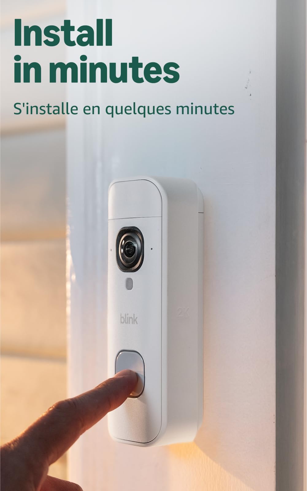 Blink Battery Doorbell 2K+ (newest model) — Wireless video doorbell, 2K resolution, enhanced audio. Required Sync Module not included – Add-On (White) 🍁 All In One Marketplace Canada