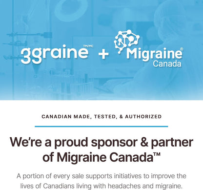 3graine-NEW-Headache Supplement Migraine Prevention and Relief, 400mg Vitamin B2, CoQ10 200mg, Magnesium, Neurologist-Recommended Doses & Ingredients, Nausea & Vomiting Support | 30 Days Supply 🍁 All In One Marketplace Canada