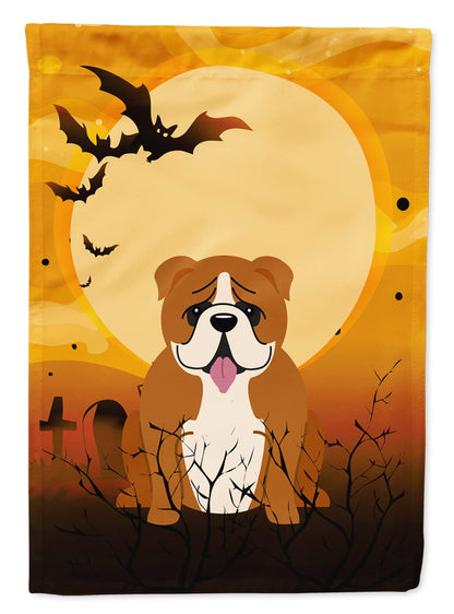 Caroline's Treasures BB4386GF Halloween English Bulldog Red White Flag Garden Size, Small, Multicolor