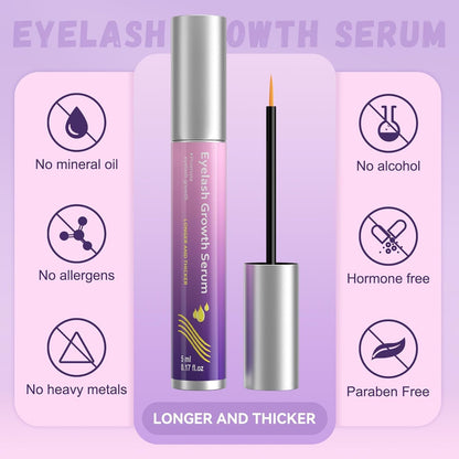 Lash Serum for Growth, Premium Eyelash Enhancer Care for Longer Thicker & Fuller, Gentle Formula Safe for Sensitive Eyes Non-Irritating Daily Use at Home & Travel - 5ml 🍁 All In One Marketplace Canada