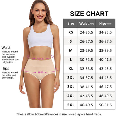 wirarpa Women's High Waisted Cotton Briefs Ladies Underwear Comfortable Panties 5 Pack Beige Medium 🍁 All In One Marketplace Canada