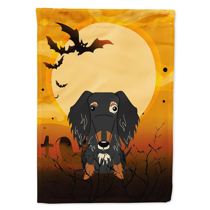 Caroline's Treasures BB4394CHF Halloween Wire Haired Dachshund Dapple Canvas House Flag, Large, Multicolor