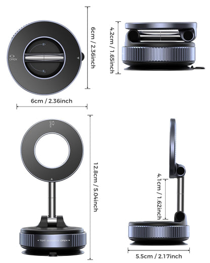 MRGLAS 2026 Upgraded Vacuum Suction Phone Holder for Car, Magsafe Car Phone Holder Mount, [98+LBS Suction & 2800gf Magnetic] 360° Adjustable Shower & Wall Mount, Car Accessories for iPhone 17 Pro Max 🍁 All In One Marketplace Canada
