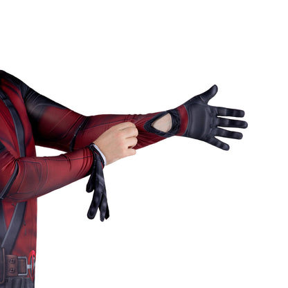 MARVEL Deadpool Official Adult Deluxe Zentai Halloween Costume - Stretch Spandex with Wrist Slits (XS)