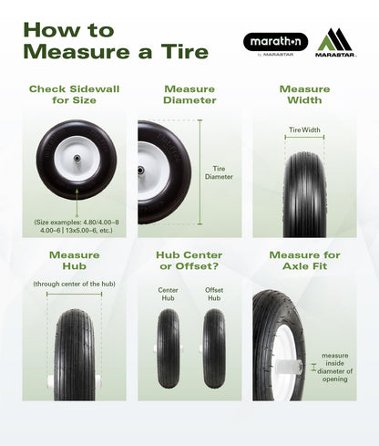 Easy Fit 4.00-6 Flat-Free Wheel Assembly for Residential Wheelbarrow Black 🍁 All In One Marketplace Canada