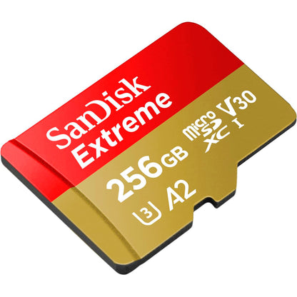 SANDISK 256GB Extreme microSD UHS-I Card - Up to 245MB/s Read Speed and 170MB/s Write Speed, 5.3K Video, 4K UHD Video, high-Performance for Action cams, Drones, Android Devices - SDSQXH9-256G-GZ6MA
