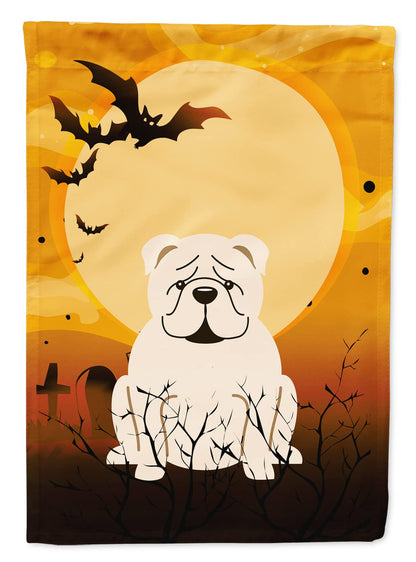 Caroline's Treasures BB4389GF Halloween English Bulldog White Flag Garden Size, Small, Multicolor