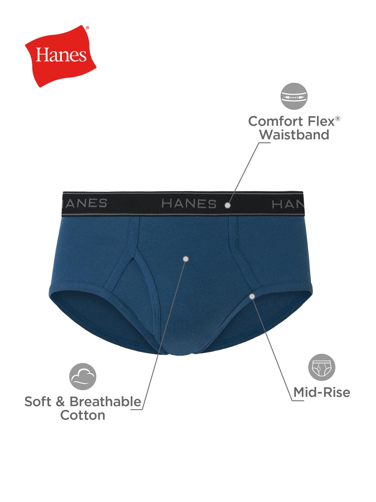 Hanes Men's Plus-Size 6-Pack Freshiq Exposed Waistband Mid-Rise Brief, Dyed Underwear, - Assorted Briefs, Assorted, 3X-Large US 🍁 All In One Marketplace Canada