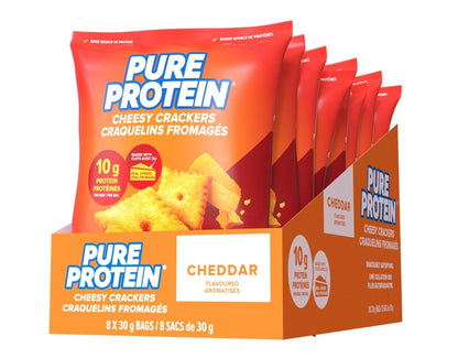 Pure Protein Cheesy Crackers, Cheddar, High Protein Snack, 10G Protein, Pack of 8 🍁 All In One Marketplace Canada