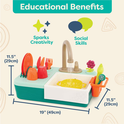 B. toys Play Sink, Splash-n-Scrub Sink with Running Water Faucet 🍁 All In One Marketplace Canada