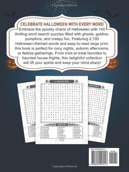 Halloween Word Search: 100 Large Print Puzzles with 2100 Spooky & Fun Words to Celebrate the Magic of Halloween