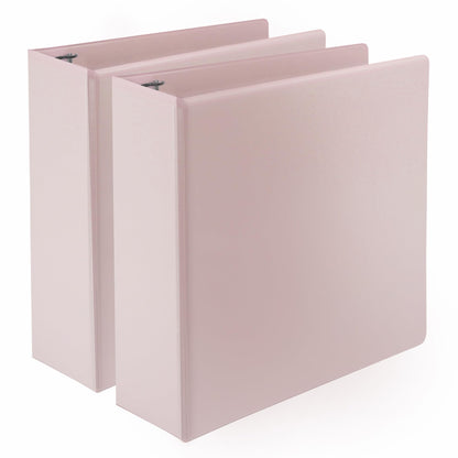 Samsill Plant-Based 3 Inch Durable D-Ring, View Binder, Eco-Friendly, USDA Certified Biobased, 2 Count,Pack of 1, Rose