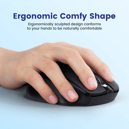 LODVIE Wireless Mouse for Laptop,2400 DPI Wireless Computer Mouse with 6 Buttons,2.4G Ergonomic USB Cordless Mouse,15 Months Battery Life Mouse for Laptop PC Mac Computer Chromebook MacBook-Black 🍁 All In One Marketplace Canada