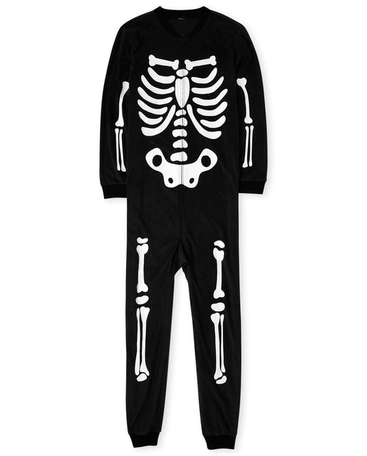 The Children's Place Baby Family Matching, Holiday Pajama Sets, Fleece, Halloween Skeleton, Small (Adult)