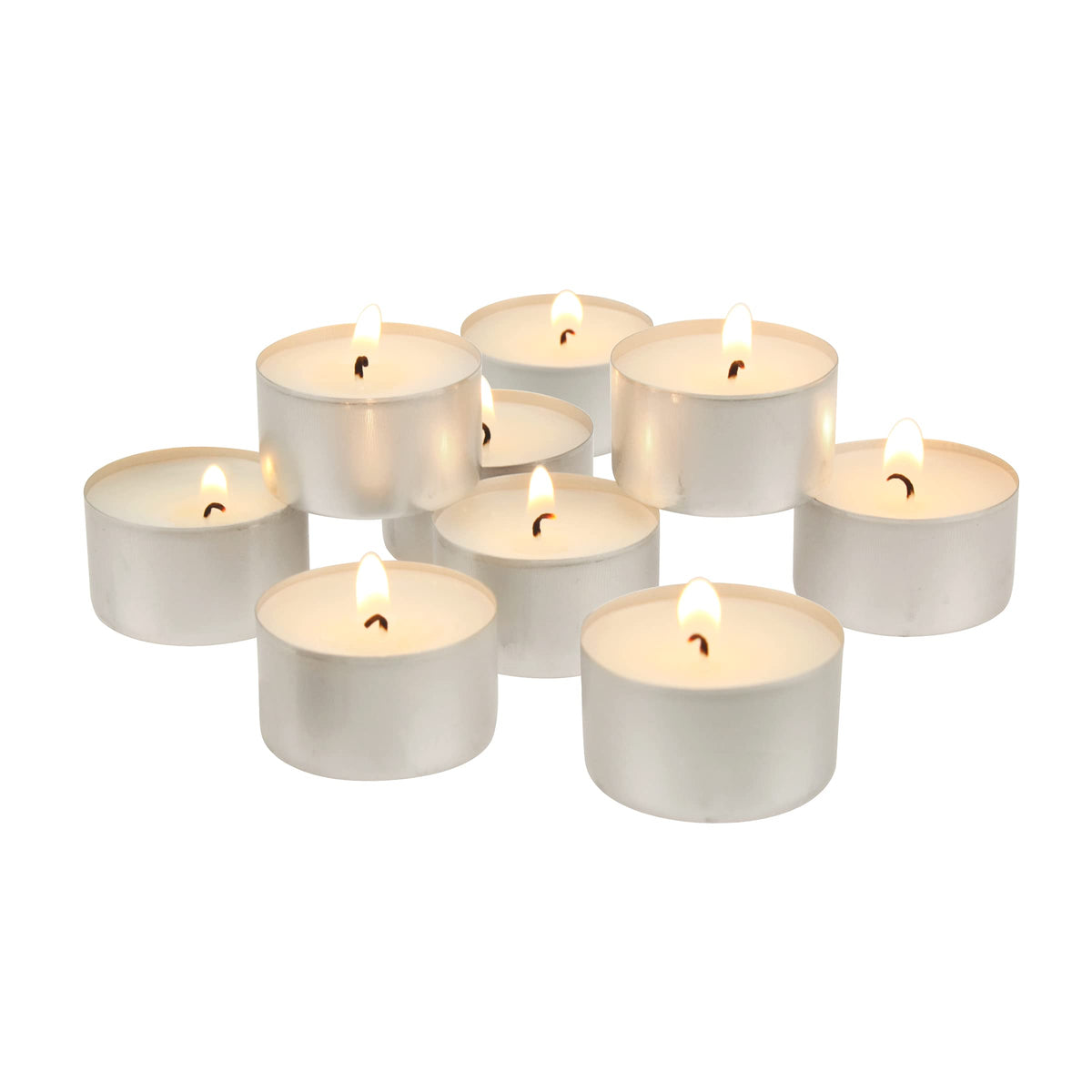 Stonebriar Unscented Tea Light Candles, 6 to 7 Hour Extended Burn Time, Smokeless, White, Bulk Set for Weddings, Events, Home Decor, Emergency Use, 100 Count 🍁 All In One Marketplace Canada