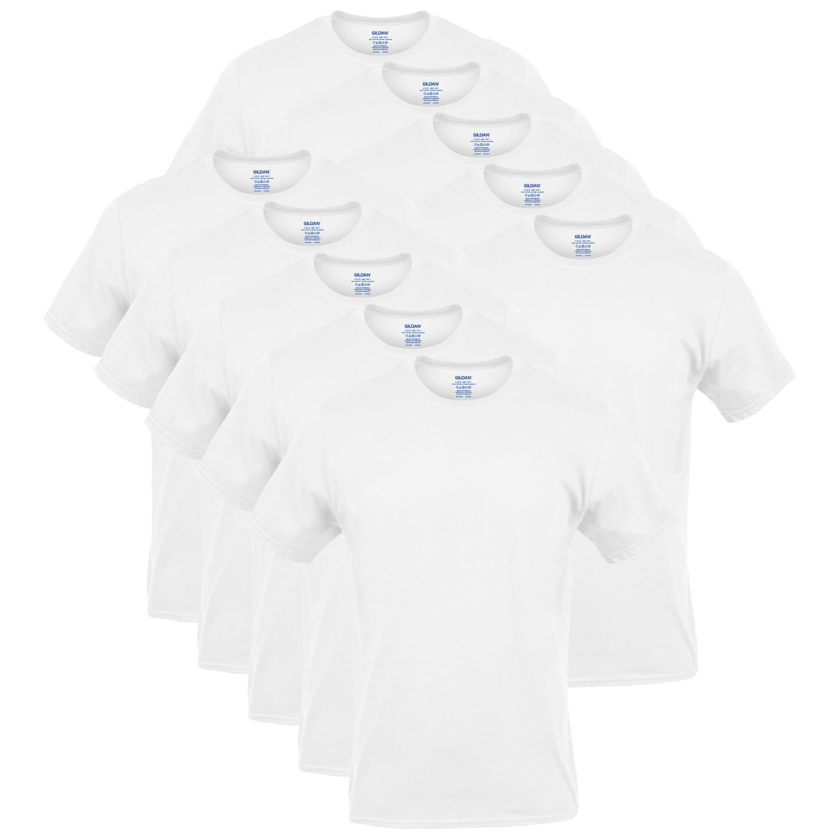 Gildan Men's Crew T-Shirts, Multipack, Style G1100, White (12-pack), Medium 🍁 All In One Marketplace Canada