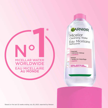 Garnier Micellar Water, Gentle and Hydrating Facial Cleanser & Makeup Remover, Suitable for Sensitive Skin, Vegan, Cruelty Free, Fragrance Free, 700ml 🍁 All In One Marketplace Canada