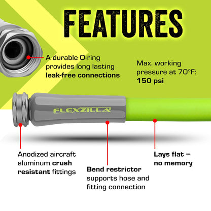 Flexzilla Garden Hose, 5/8 in. x 25'., Heavy Duty, Lightweight, Drinking Water Safe - HFZG525YW 🍁 All In One Marketplace Canada