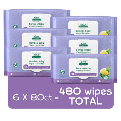 Aleva Naturals Bamboo Baby Wipes, 480 Count 🍁 All In One Marketplace Canada