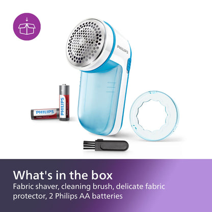 Philips Fabric Shaver, Removes Fabric Pills, Suitable for All Garments, Large Blade Surface, Cleaning Brush, Includes Batteries, Blue (GC026/00) 🍁 All In One Marketplace Canada