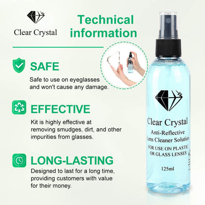 Glasses Cleaner kit - Eyeglass Cleaner including 3 Anti-Reflective Lens Cleaner bottles 125 ml Each, 3 Microfiber Cleaning Cloths, and a Screwdriver Key Chain - by Clear Crystal 🍁 All In One Marketplace Canada