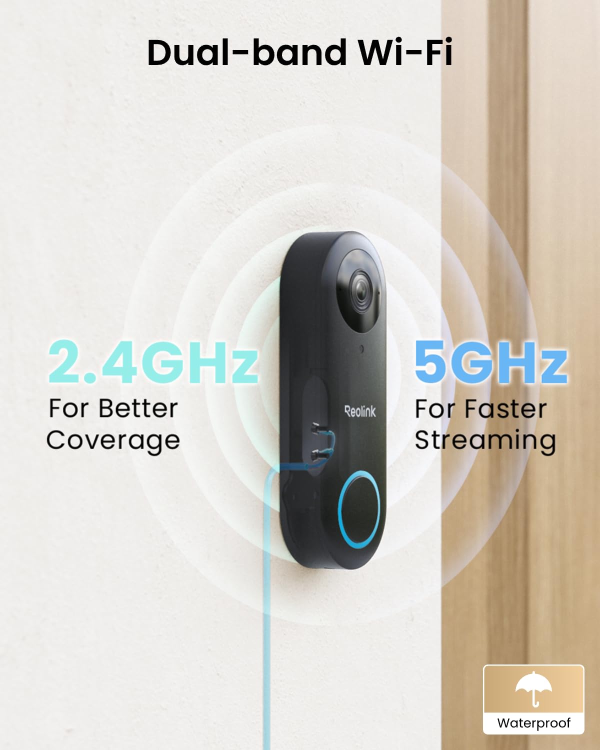 REOLINK Video Doorbell Camera WiFi, 2K Wired Doorbell Camera for Home Security, 2.4/5GHz WiFi, 180° Diagonal, Smart Detection, microSD Card/Cloud Storage, Indoor/Outdoor Surveillance (Chime Included) 🍁 All In One Marketplace Canada