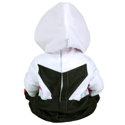 Marvel Spider-Gwen Official Infant Deluxe Halloween Costume - Premium Minky Fabric and Non-Slip Grip Booties (6-12M)