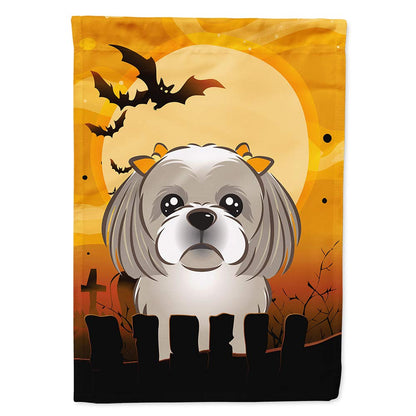 Caroline's Treasures BB1808CHF Halloween Gray Silver Shih Tzu Canvas House Size Flag, Multicolor, Large